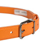Dolce & Gabbana Orange Leather Silver Tone Metal Buckle Belt