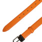 Dolce & Gabbana Orange Leather Silver Tone Metal Buckle Belt
