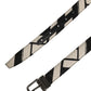 Dolce & Gabbana Black Ivory Silver Tone Metal Buckle Belt