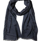 Dolce & Gabbana Dark Blue Modal Frayed Edge Lace Stole Scarf