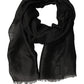 Dolce & Gabbana Black DG Logo Fringed Edge Lace Stole Scarf