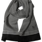 Dolce & Gabbana Black White Geometric Silk Neck Shawl Scarf