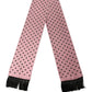 Dolce & Gabbana Pink Polka Dot Silk Fringed Lace Stole Scarf