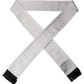 Dolce & Gabbana Light Gray Satin Silk Fringed Lace Stole Scarf