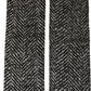 Dolce & Gabbana Black White Herringbone Tweed Shawl Scarf