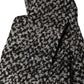 Dolce & Gabbana Black White Herringbone Tweed Shawl Scarf
