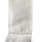 Dolce & Gabbana Men White Satin Silk Fringed Lace Stole Scarf