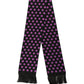 Dolce & Gabbana Men Black Purple Polka Dot Fringed Lace Stole Scarf