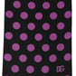 Dolce & Gabbana Men Black Purple Polka Dot Fringed Lace Stole Scarf