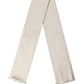 Dolce & Gabbana Men Cream Satin Silk Fringed Neck Shawl Scarf