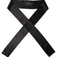 Dolce & Gabbana Men Black Satin Silk Skinny Neck Shawl Scarf