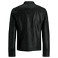 Jack Jones Black Polyamide Leather Jacket