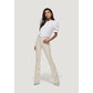 Only Cream Cotton Bootcut Jeans