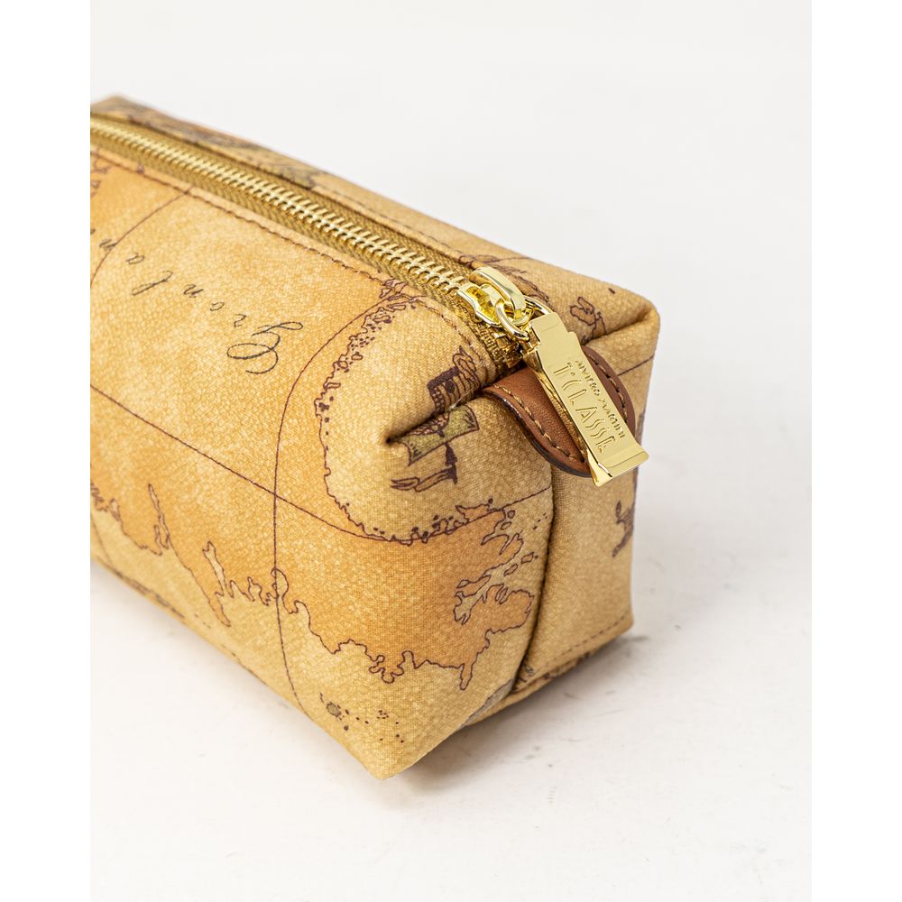 Alviero Martini Prima Classe Beige Cotton Clutch Bag