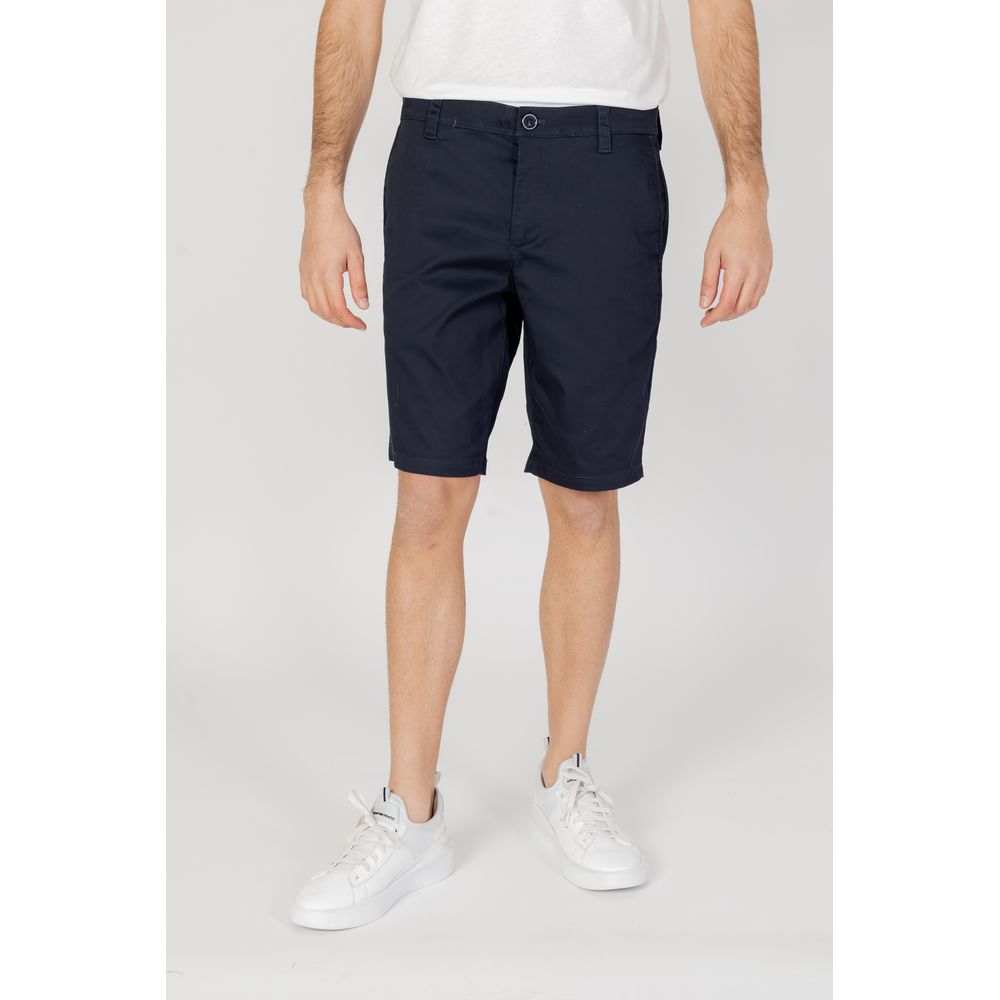 Armani Exchange Blue Cotton Bermuda Shorts