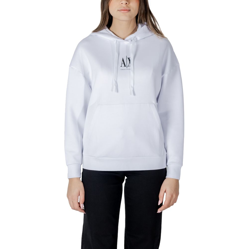 Armani Exchange White Cotton Hoodie