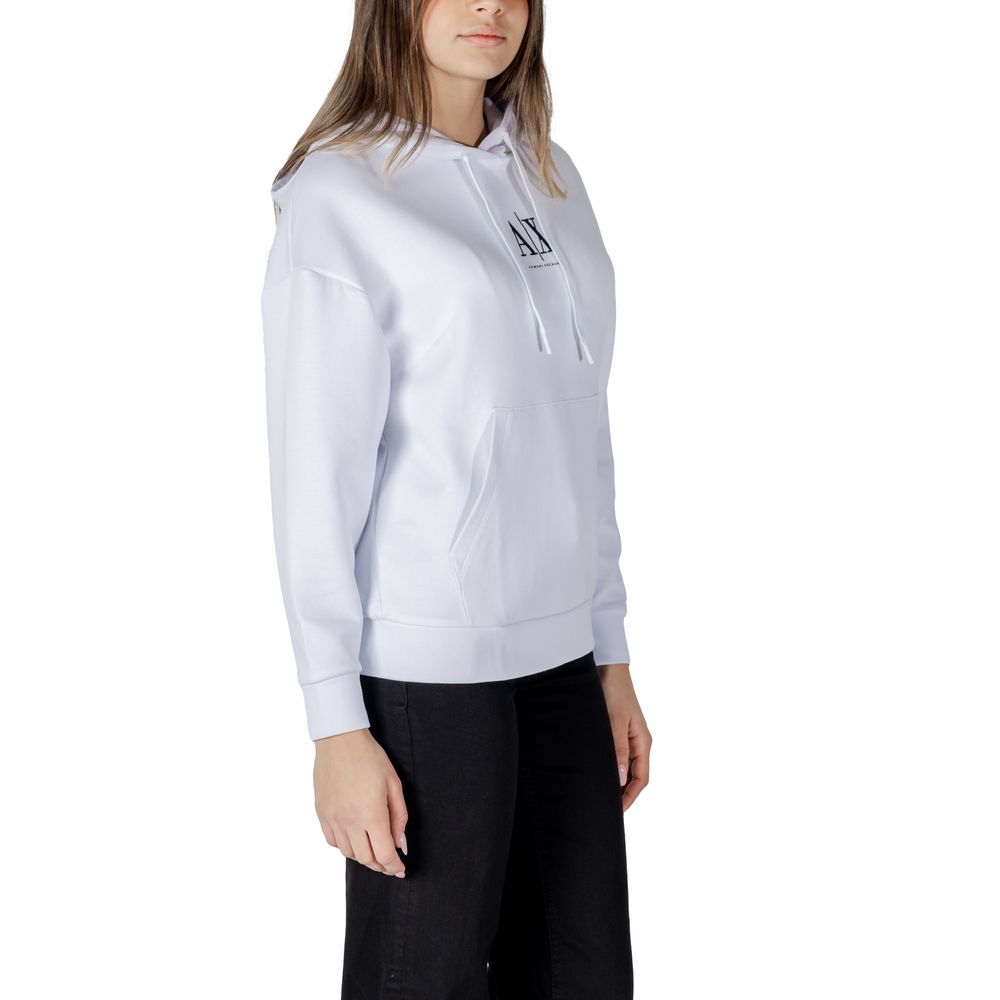 Armani Exchange White Cotton Hoodie