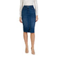 Morgan De Toi Blue Cotton Long Skirt