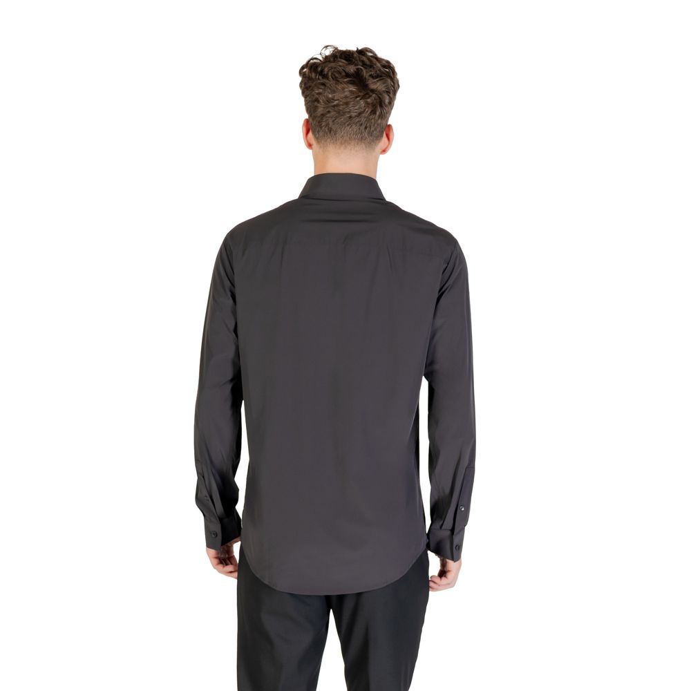 Armani Exchange Black Elastane Dress Shirt