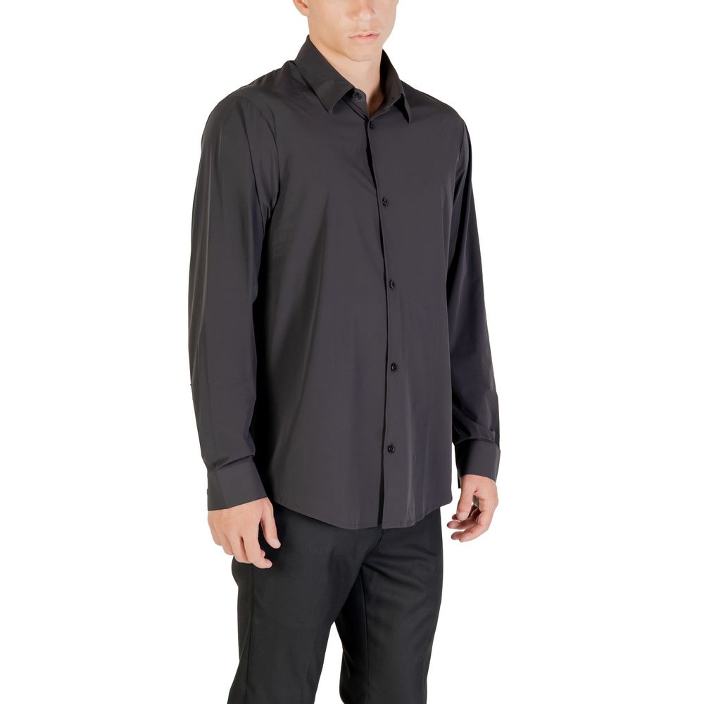 Armani Exchange Black Elastane Dress Shirt