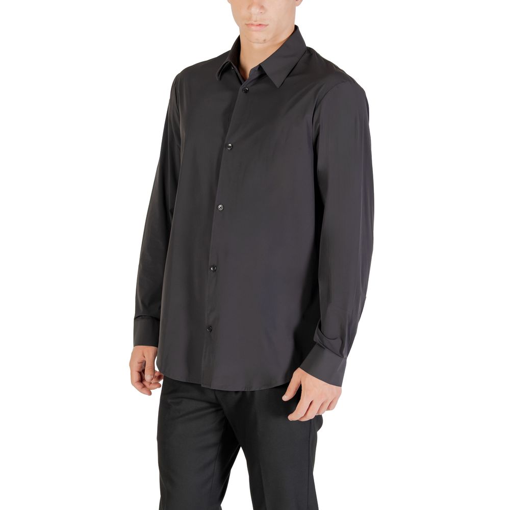 Armani Exchange Black Elastane Dress Shirt