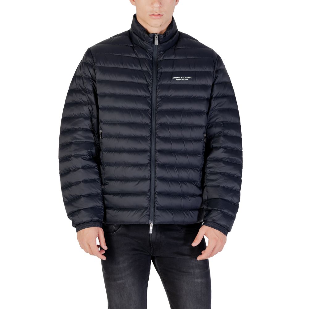 Armani Exchange Blue Polyamide Coat