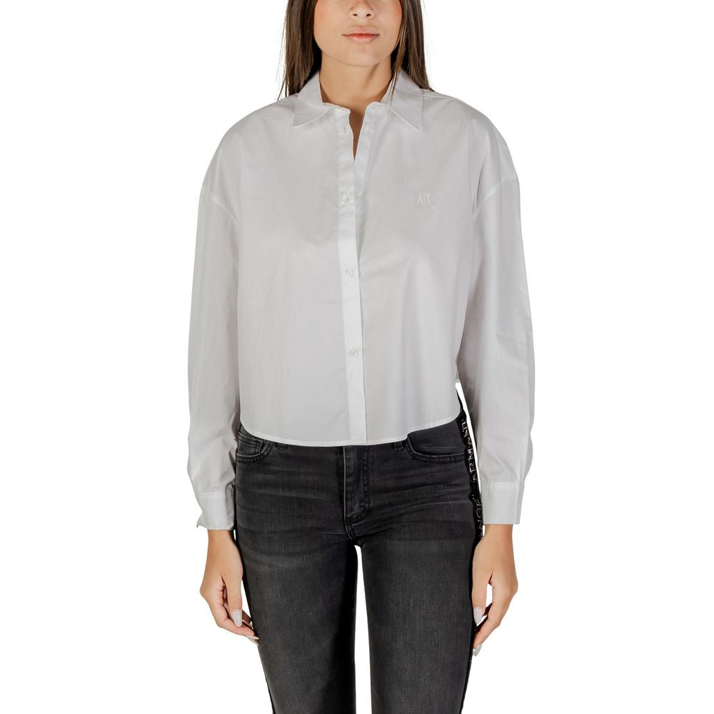 Armani Exchange White Cotton Blouse