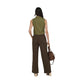 Jacqueline De Yong Green Cotton Waistcoat