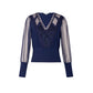 Morgan De Toi Blue Polyester Long Sleeve T-Shirt