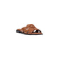 Tommy Hilfiger Brown Leather Flat Sandals