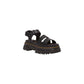 Dr. Martens Black Leather Flat Sandals