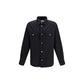 Versace Black Wool Oves Aries Pattern Shirt