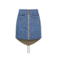 Philipp Plein Blue Cotton Women Skirt