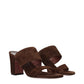 Paris Texas Brown Leather Platform Sandals