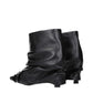 The Attico Black Leather Ankle Boots