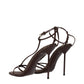 Paris Texas Brown Leather Stiletto Heel Sandals