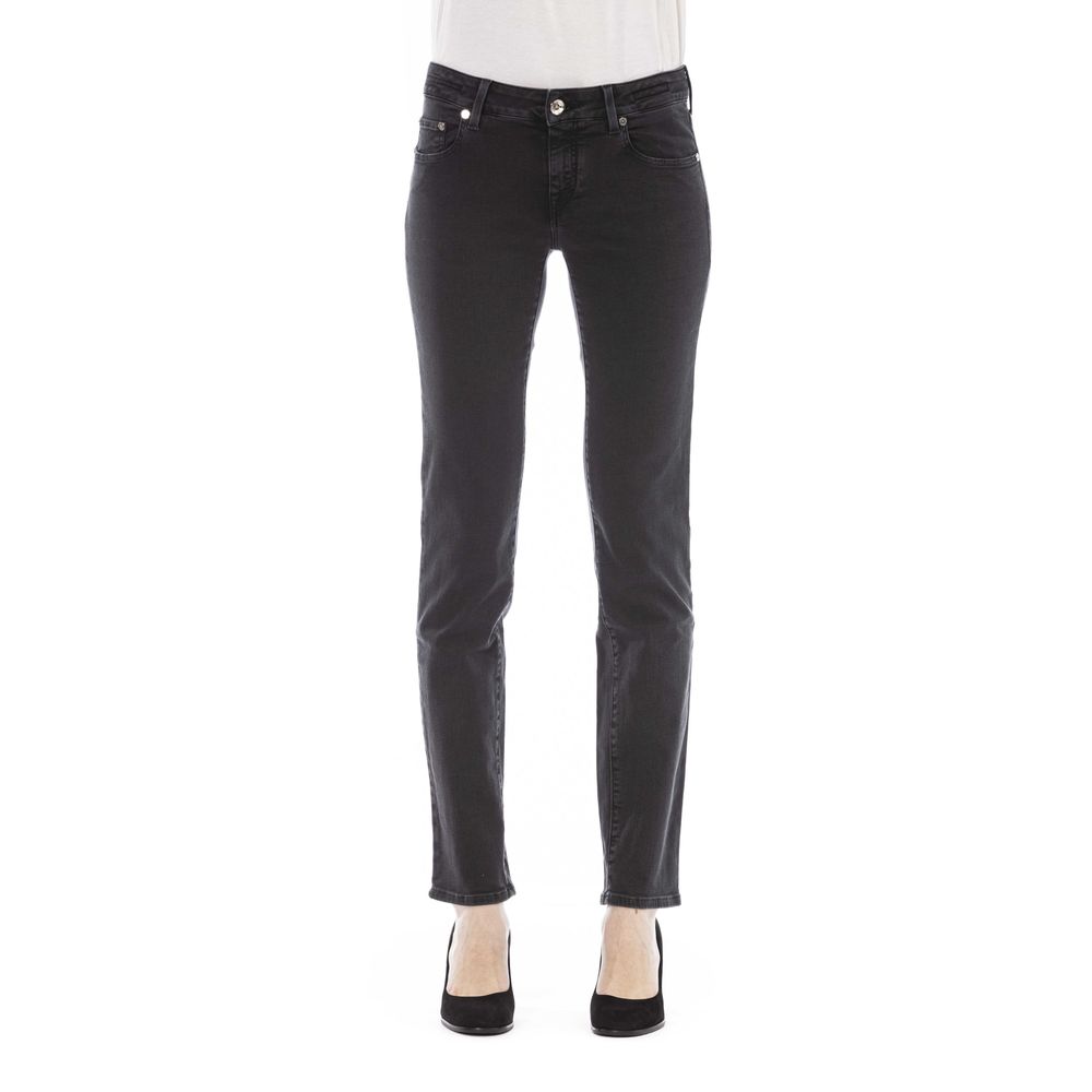 Schwarze Baumwolljeans für Damen