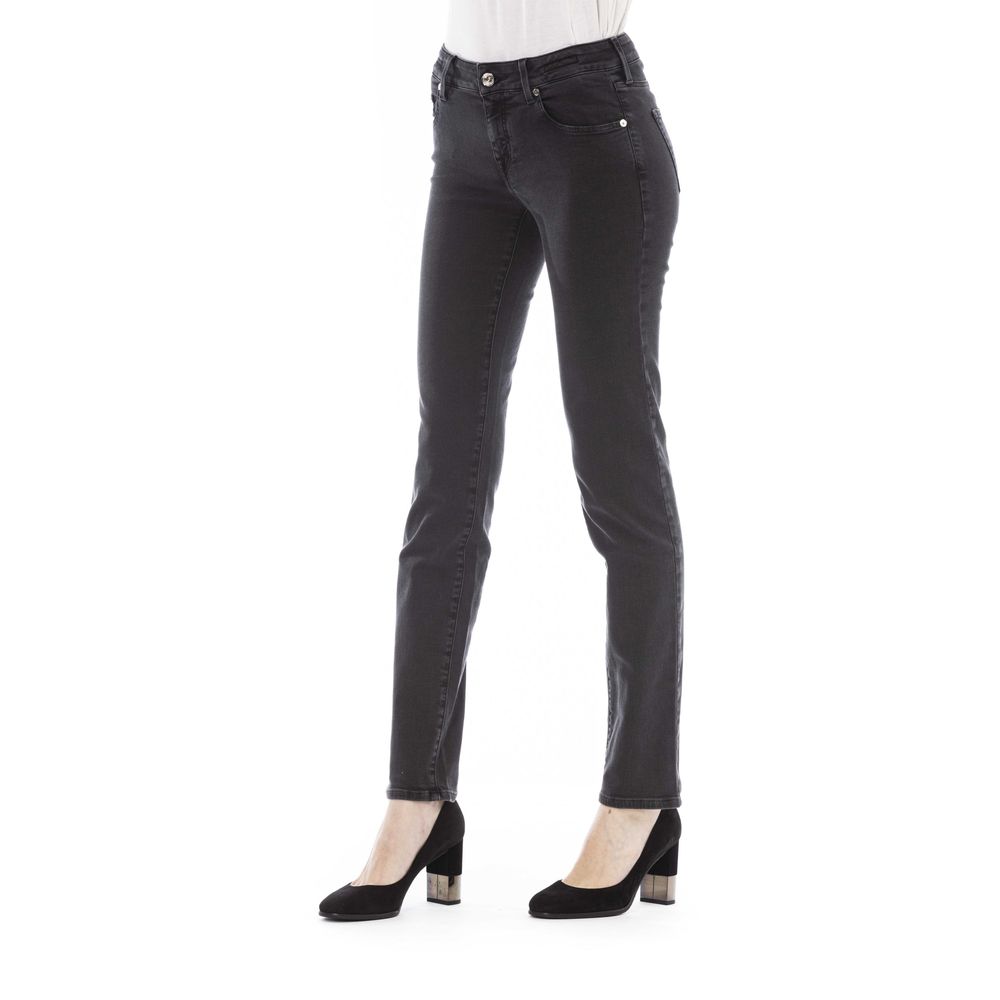 Schwarze Baumwolljeans für Damen