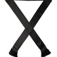 Dolce & Gabbana Black Satin Silk Skinny Fringed Shawl Scarf