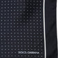 Dolce & Gabbana Blue Silk Polka Dot Handkerchief Pocket Scarf