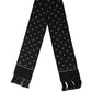 Dolce & Gabbana Black Silk DG Logo Men Fringed Shawl Scarf