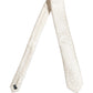 Dolce & Gabbana Off White Silk Damask Woven Adjustable Tied Necktie Tie
