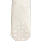 Dolce & Gabbana Off White Silk Damask Woven Adjustable Tied Necktie Tie