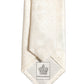 Dolce & Gabbana Off White Silk Damask Woven Adjustable Tied Necktie Tie