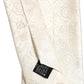 Dolce & Gabbana Off White Silk Damask Woven Adjustable Tied Necktie Tie
