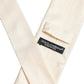 Dolce & Gabbana Men Off White Silk Textured Adjustable Tied Necktie Tie