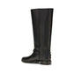 PINKO Black Calf Leather Bos Taurus Flat Boots