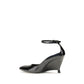 PINKO Black Calf Leather Bos Taurus Platform Pumps
