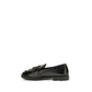 PINKO Black Calf Leather Bos Taurus Slip-On Loafers
