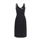 Versace Black Wool Oves Aries Cocktail Dress